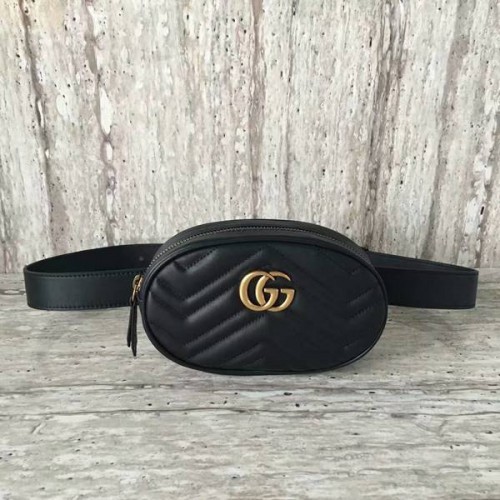 Geantă Gucci GG Marmont din piele matlasată 476434 Neagră