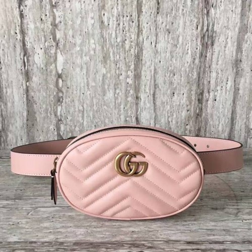 Geantă Gucci GG Marmont din piele matlasată 476434 roz