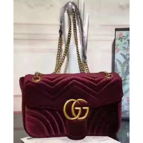 Geantă de umăr Gucci GG Marmont din catifea 443497 violet