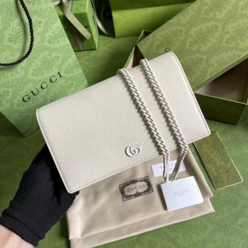 Portofel cu lanț Gucci GG Marmont 497985 Alb