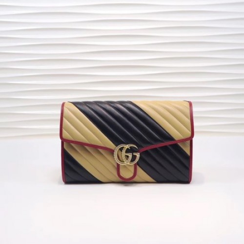 Clutch Gucci GG Marmont 498079 negru și caisă