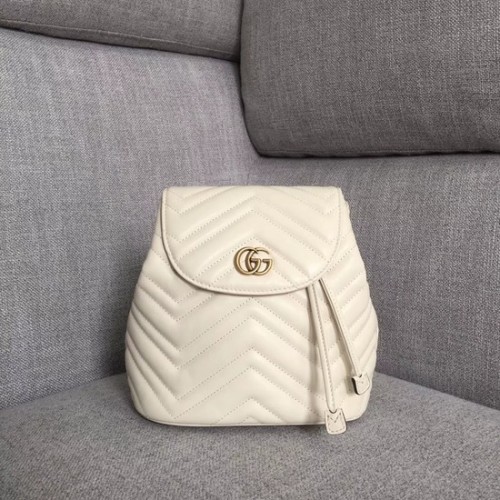 Rucsac Gucci GG Marmont matelasse 528129 alb
