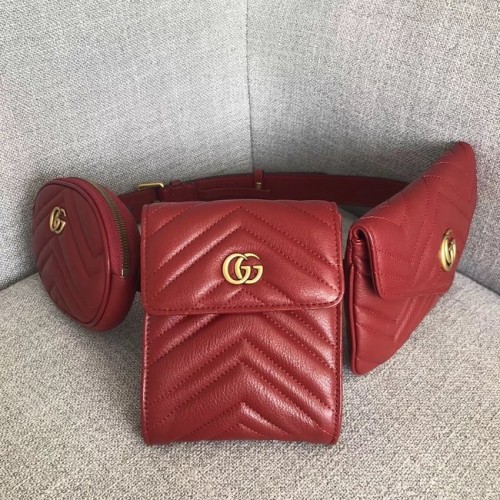 Geantă de mână Gucci GG Marmont matelasse 524597 roșie