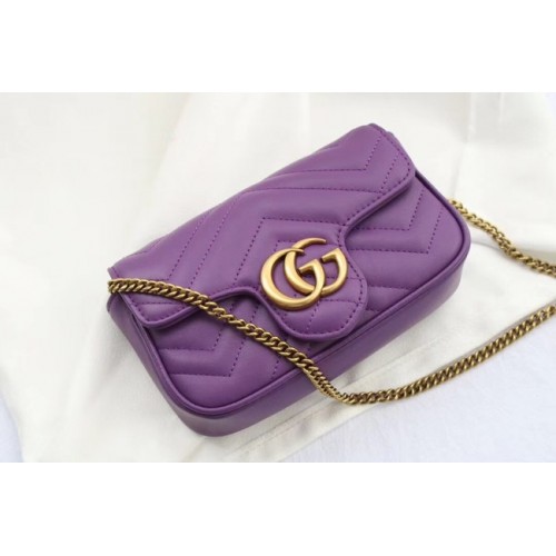 Geantă mini Gucci GG Marmont matelasse din piele 476433 violet