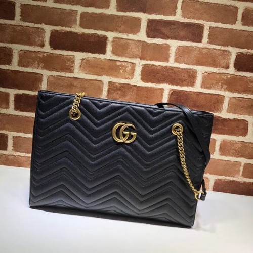 Geantă Gucci GG Marmont matelasse medie 524578 neagră
