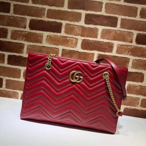 Geantă Gucci GG Marmont matelasse medie 524578 roșie