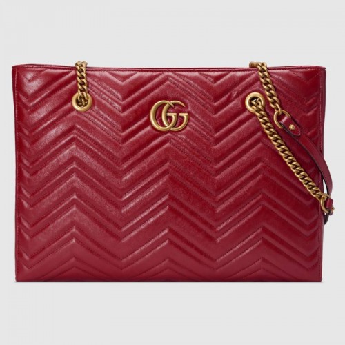Geantă Gucci GG Marmont matelasse medie 524578 roșie