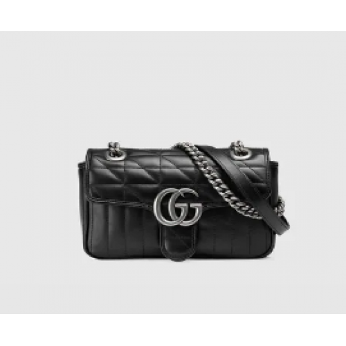 Geantă mini Gucci GG Marmont matelasse 446744 neagră