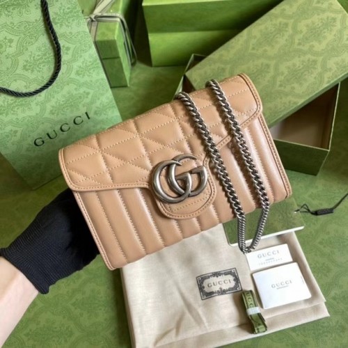 Gucci GG Marmont matelasse mini geanta 474575 Bej trandafir