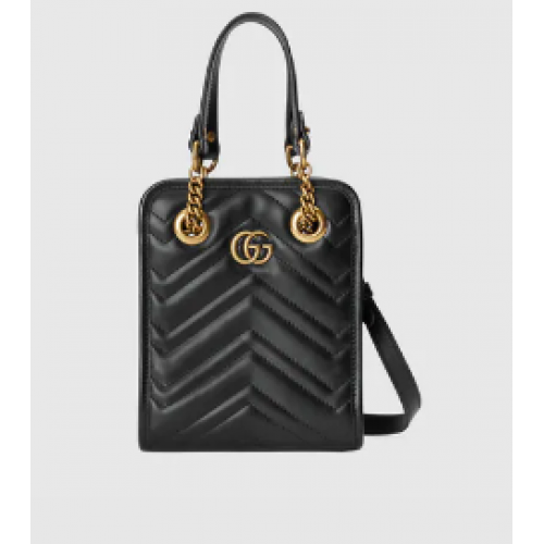 Geantă mini Gucci GG Marmont matelasse 696123 neagră
