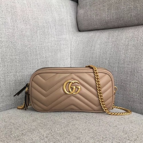 Geantă mini cu lanț Gucci GG Marmont 546581 Roz prăfuit