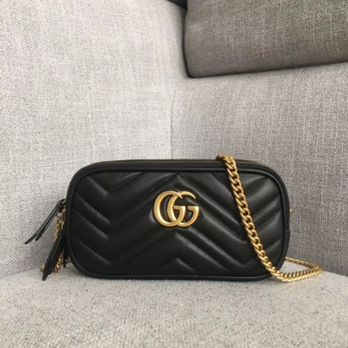 Geantă mini cu lanț Gucci GG Marmont 546581 neagră
