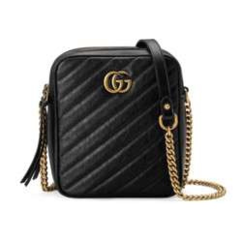Geantă de umăr mini Gucci GG Marmont 550155 NEGRU