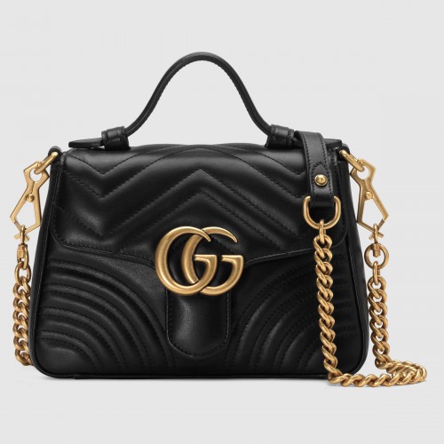 Geantă mini cu mâner superior Gucci GG Marmont 547260 neagră