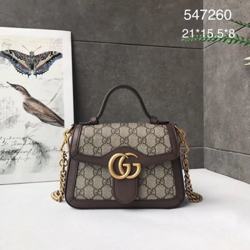 Geantă mini cu mâner superior Gucci GG Marmont 547260 maro
