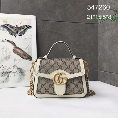 Geantă mini cu mâner superior Gucci GG Marmont 547260 albă