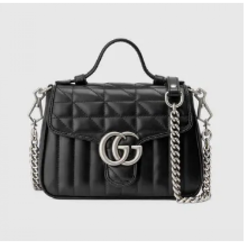 Geantă mini cu mâner superior Gucci GG Marmont 583571 neagră