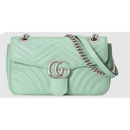 Geantă de umăr mică Gucci GG Marmont 443497 Verde deschis