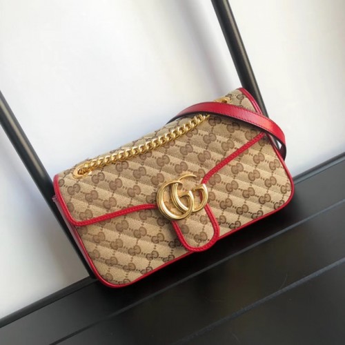 Geantă de umăr mică Gucci GG Marmont 443497 roșie