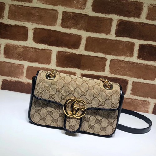 Geantă de umăr mică Gucci GG Marmont 446744 neagră