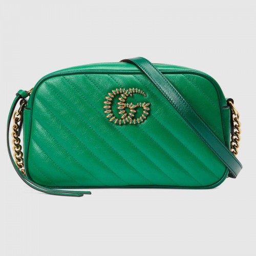 Geantă de umăr mică Gucci GG Marmont 447632 Verde aprins