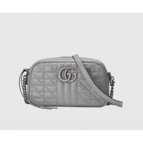 Geantă de umăr mică Gucci GG Marmont 447632 Gri închis