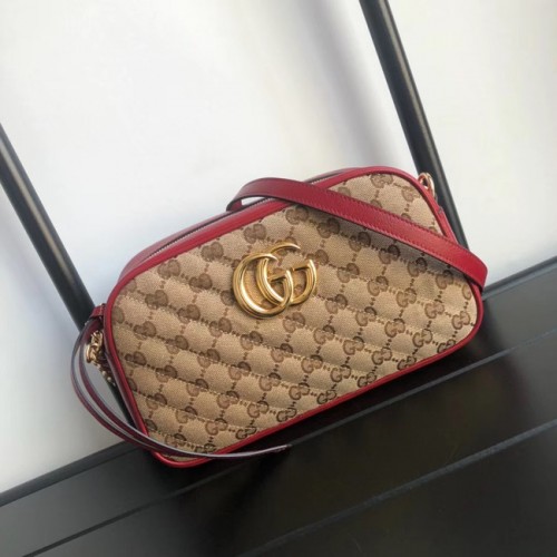 Geantă de umăr mică Gucci GG Marmont 447632 roșie