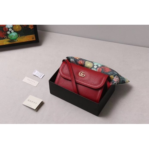 Geantă de umăr mică Gucci GG Marmont 497984 roșie