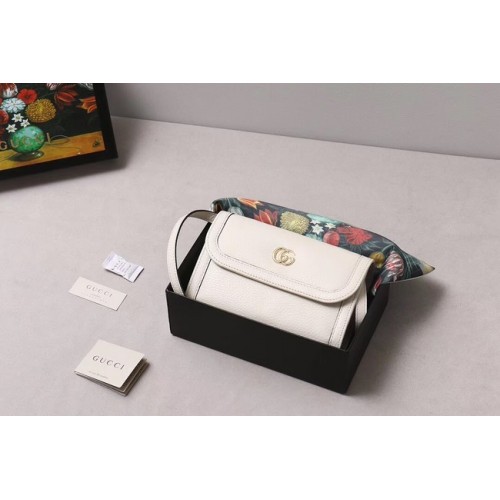 Geantă de umăr mică Gucci GG Marmont 497984 albă