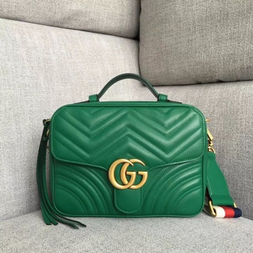 Geantă de umăr mică Gucci GG Marmont 498100 verde