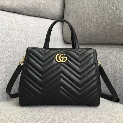 Geantă mică Gucci GG Marmont cu mâner superior 448054 neagră