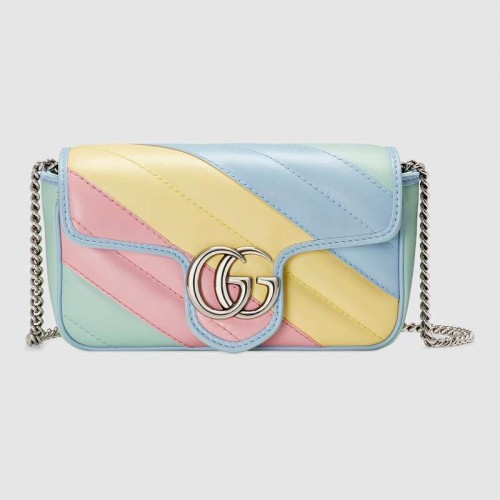 Geantă Gucci GG Marmont super mini 476433 Pastel multicolor
