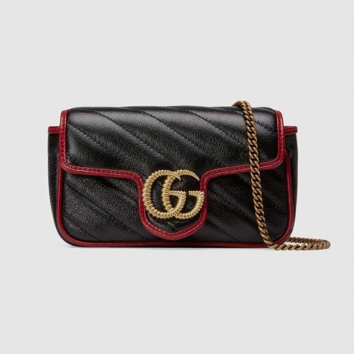 Geantă Gucci GG Marmont super mini 574969 Neagră