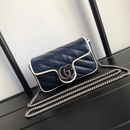 Geantă Gucci GG Marmont super mini 574969 Navy