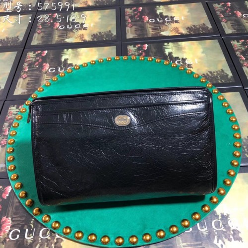 Geantă de mână Gucci GG Original din piele 575991 neagră