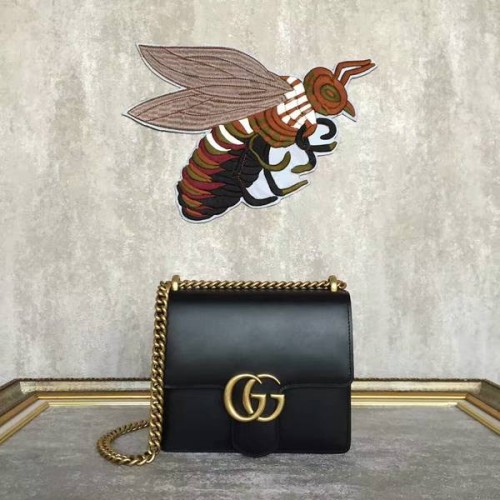 Geantă de umăr din piele Gucci GG Original Marmont 431384A Neagră