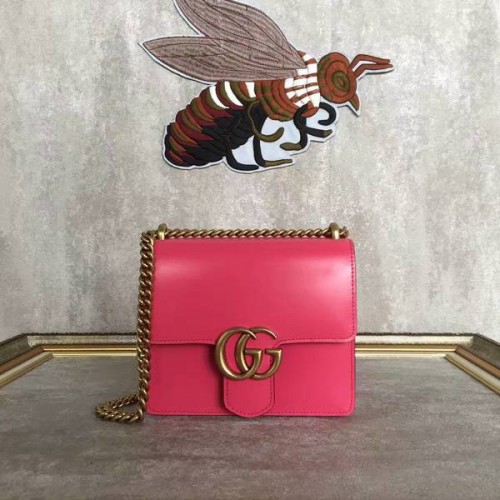 Geantă de umăr din piele Gucci GG Original Marmont 431384A roz