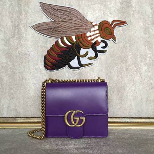 Geantă de umăr din piele Gucci GG Original Marmont 431384A violet
