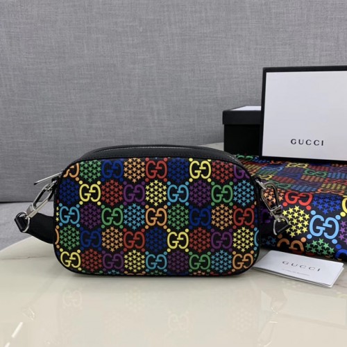 Geantă Gucci GG Psychedelic Canvas Messenger 574886 neagră