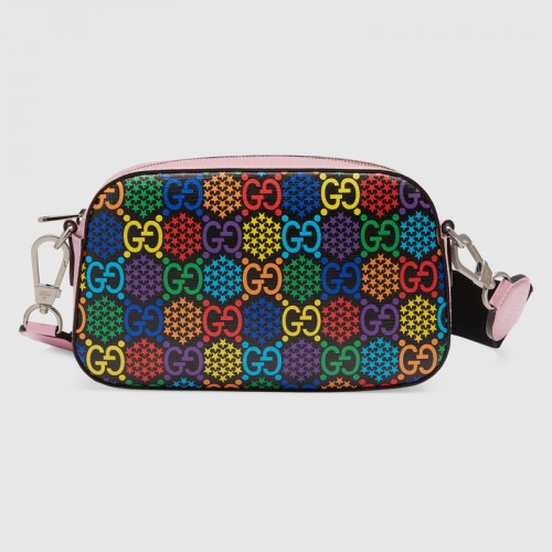 Geantă Gucci GG Psychedelic Canvas Messenger 574886 roz