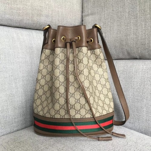 Geantă de umăr Gucci GG Supreme Canvas 504441 maro