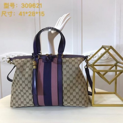 Geantă tote Gucci GG Supreme Canvas 309621 Purple