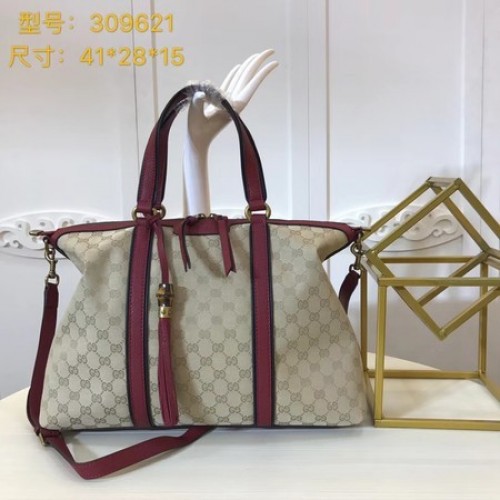 Geantă tote Gucci GG Supreme Canvas 309621 Roșie