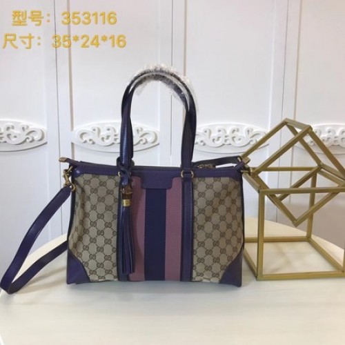 Geantă tote Gucci GG Supreme Canvas 353116 Purple
