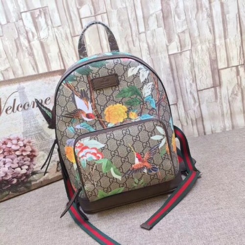 Rucsac Gucci GG Supreme Floare și pasăre 427042-1 Maro