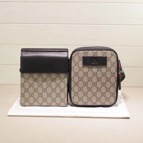 Geantă de mână Gucci GG Supreme 450956 Bej și negru