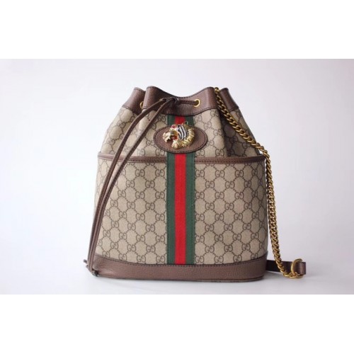 Geantă medie Gucci Rajah din pânză Supreme GG 553961 Maro