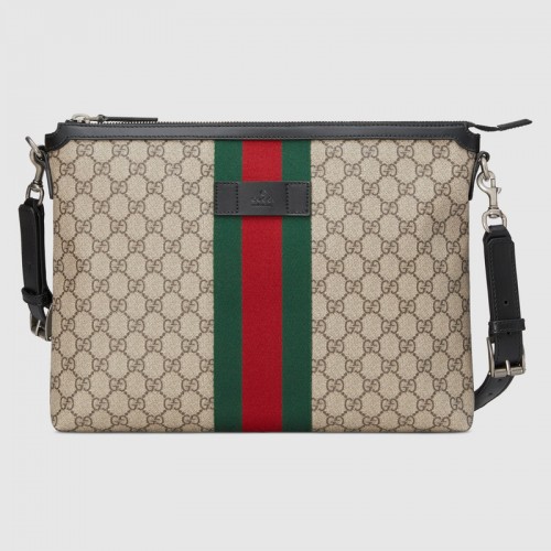 Geantă de umăr Gucci GG Supreme din pânză 523335 caisă