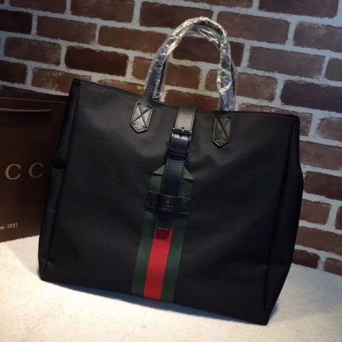 Geantă Gucci GG Supreme din pânză cu mâner superior 337069 neagră