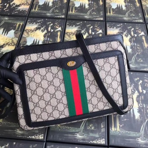 Geantă de umăr medie Gucci GG Supreme 523354 neagră